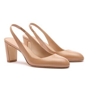 Stuart Weitzman Vida 75 Slingback heel in nude size 8